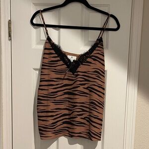 Women's Brown & Black Socialite Print Cami Top NWT size M